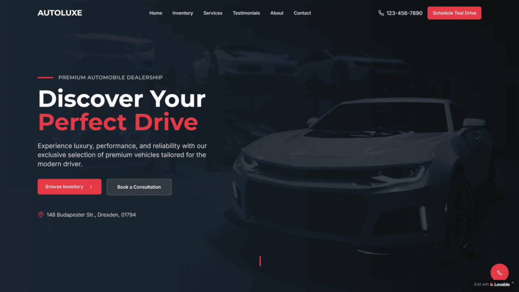 Autoluxe - premium car dealer website