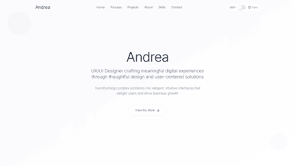 Portfolio website for UX/UI designer featuring projects and working methodes
