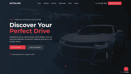 Autoluxe - premium car dealer website